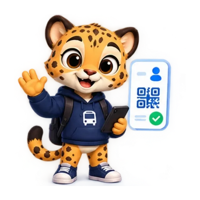 Leo, el leopardo mascota de BucaraTransit